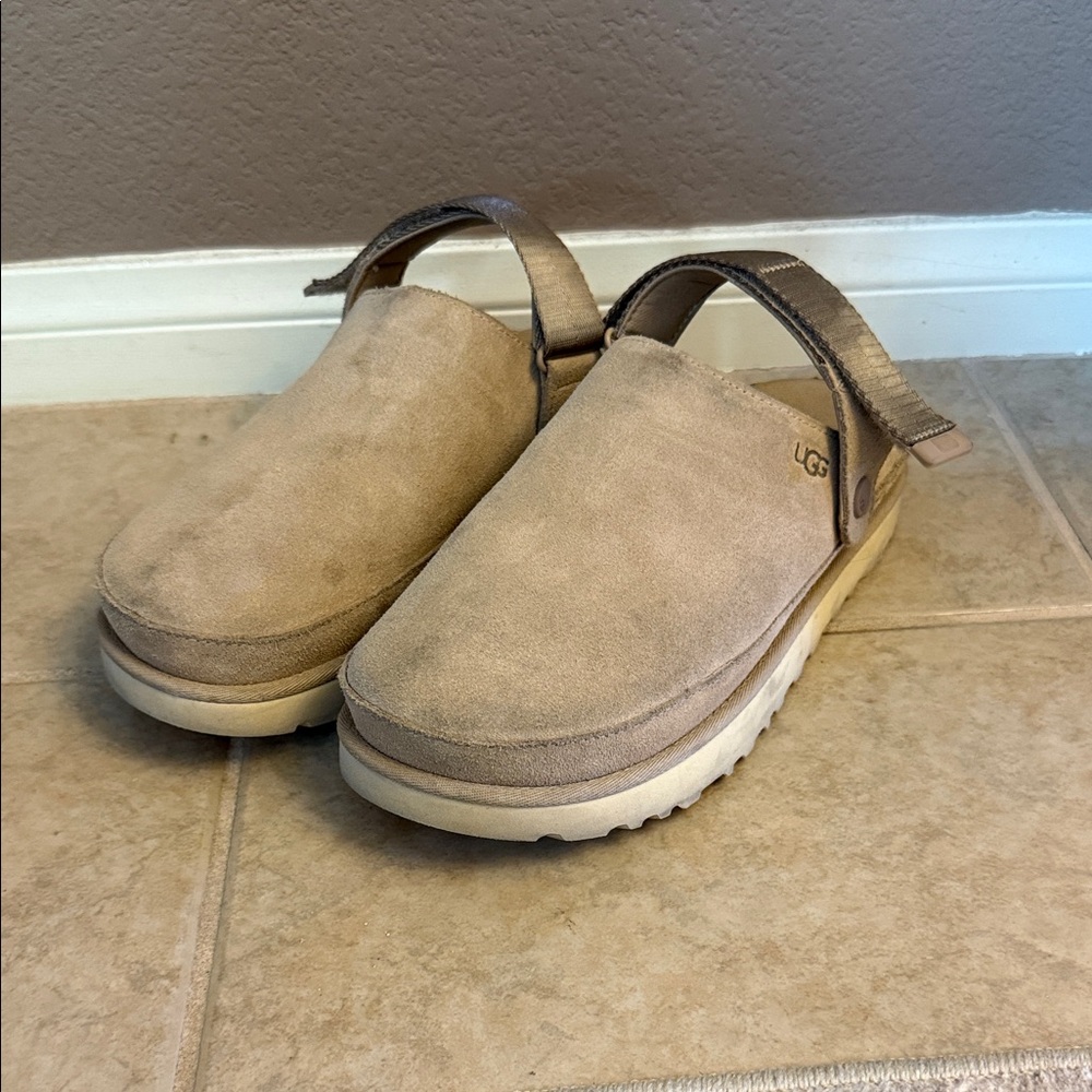 UGG Beige Suede Slip-On Mules